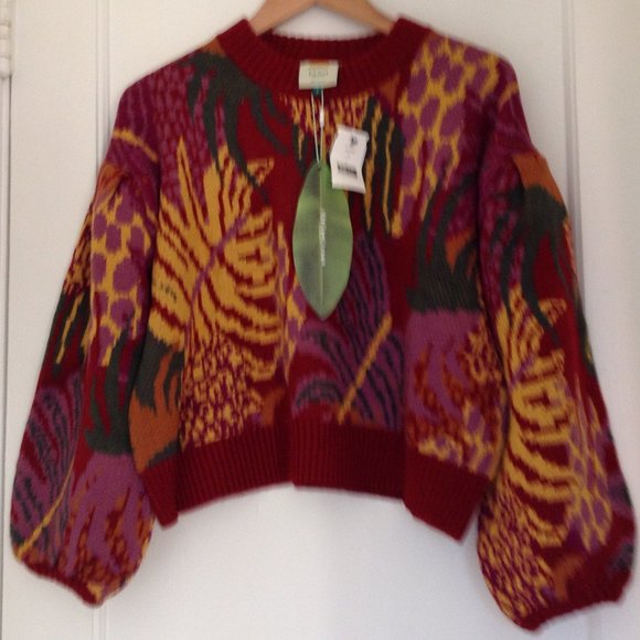 Farm Rio Jungle Print Sweater Twee Fall - Picture 7 of 11